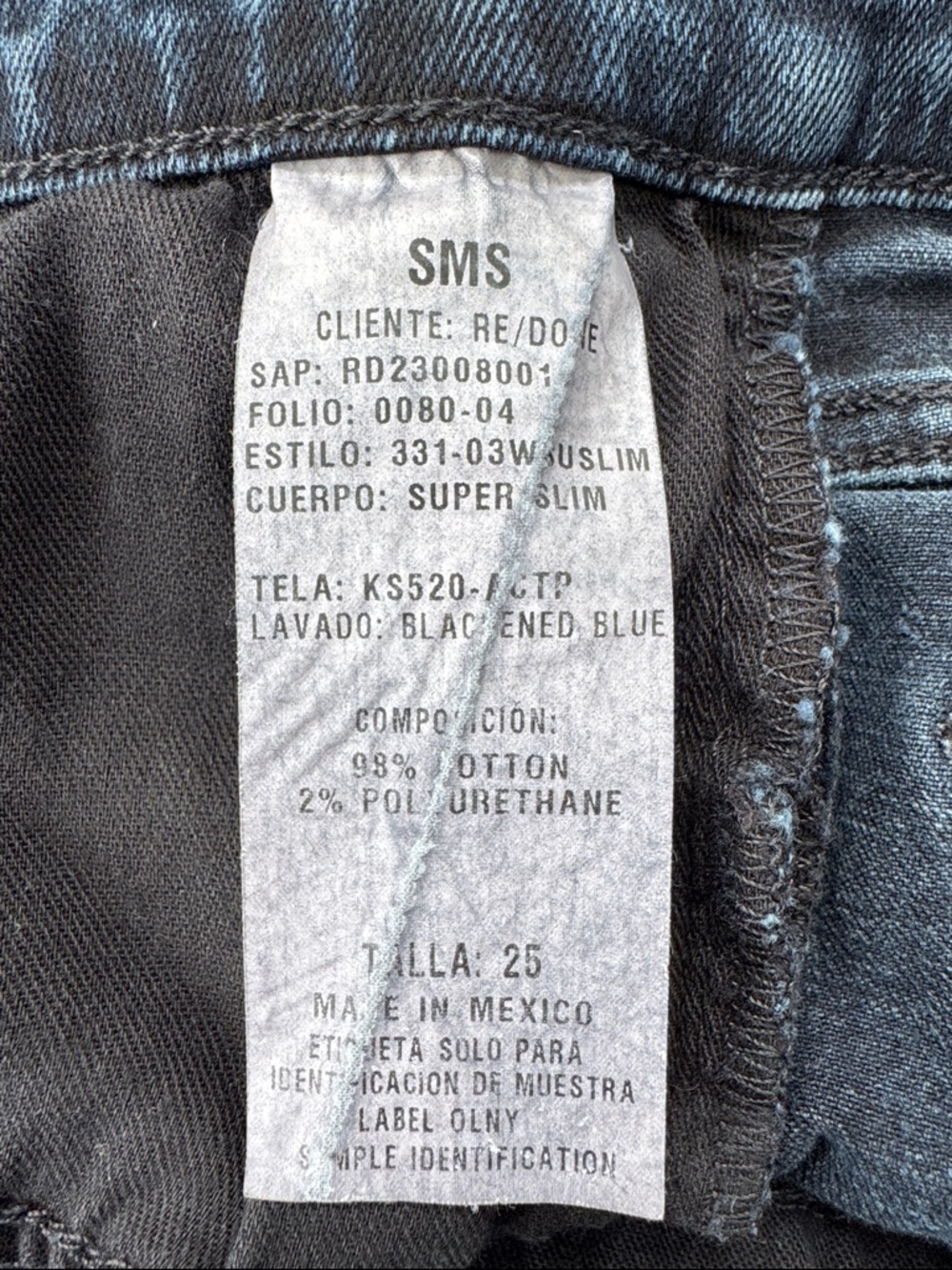 RE/DONE Super Slim Jeans Blackened Blue Size 25 - Picture 7 of 11